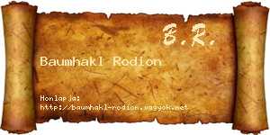 Baumhakl Rodion névjegykártya
